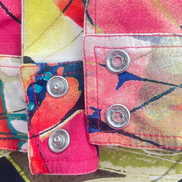 Vintage Chico's  women's butterfly Jacket blazer Size 2 multicolor.  #203 - Picture 10 of 14